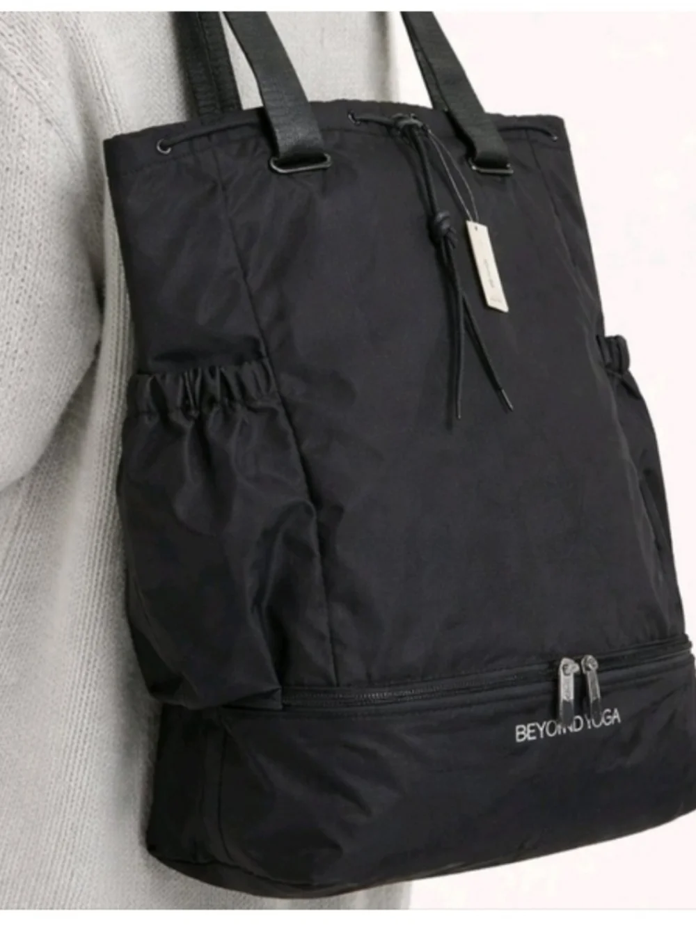 Beyond Yoga Black Tote Bag Large NWT #PUR4